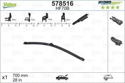 Valeo 578516 Wiper Blade Front Muz Tip 700mm Hf70b X1 Peugeot 3008/5008 — Wipers