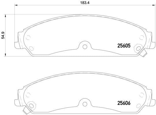 Brembo P23149 Brake Pad Front Low-Met Chrysler — Brake Pads