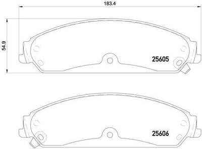 Brembo P23149 Brake Pad Front Low-Met Chrysler — Brake Pads