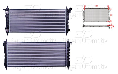 AUTOLUX 2113023-22 Water Radiator Mechanical At 530X285x34 Opel Corsa B 1.2 Automatic Zıncırlı Motor 97 >