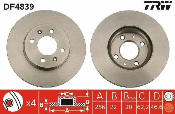 TRW DF4839 Ventilated Brake Disc - 06 Accent — Brake Rotors & Drums