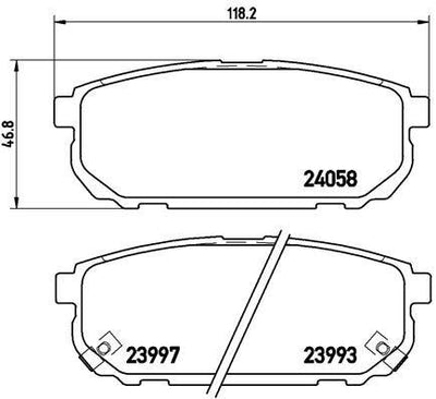 Brembo P30023 Brake Pad Brake Rear-(Kia Sorento 02 / 10) Wva23763 — Brake Pads