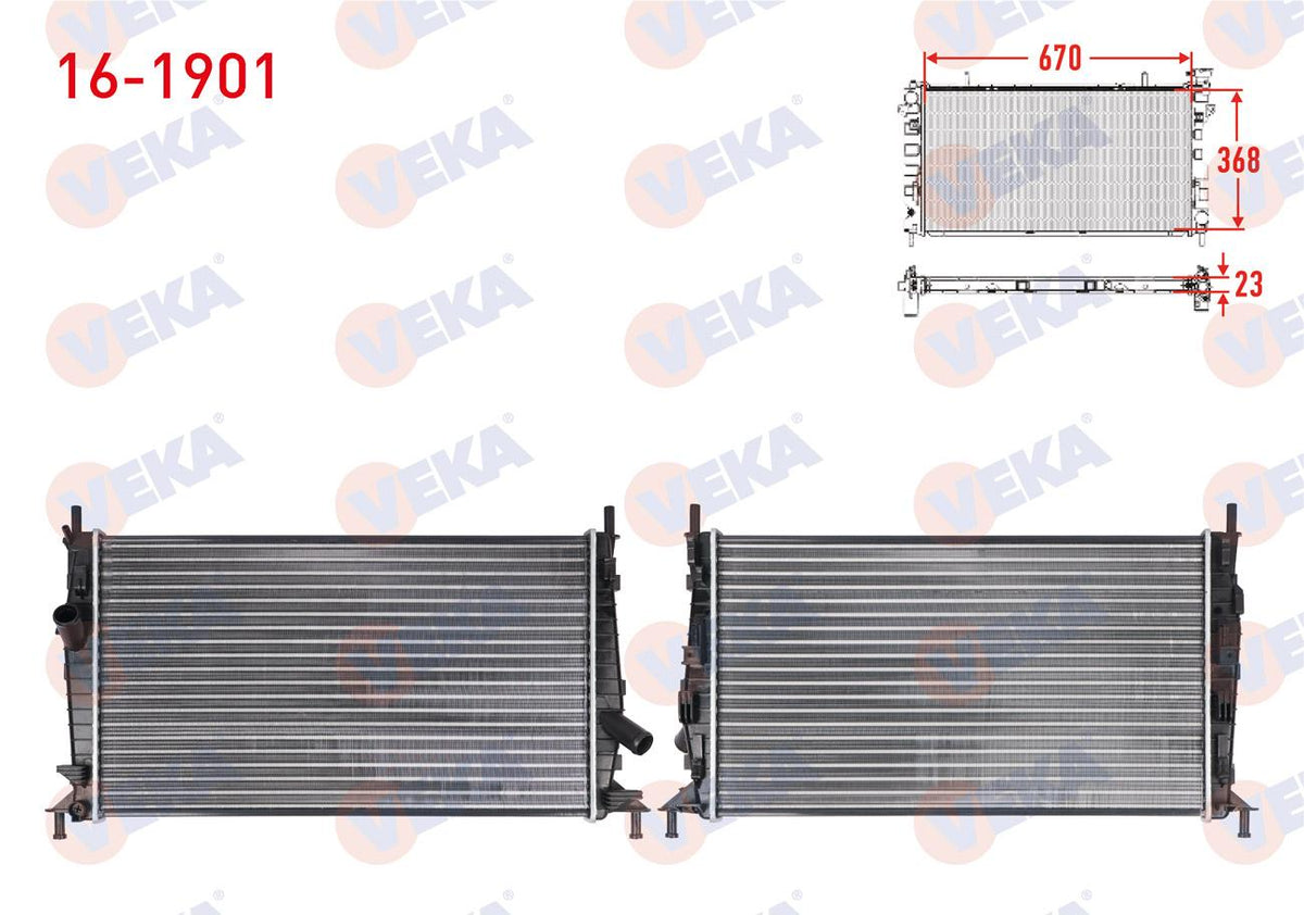 Veka 16-1901 Su Radiator Mechanical Ford Focus II (Da) 1.4i A-T / M-T Ac + /-2004-2011 — Radiators & Fans