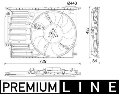 Mahle CFF547000P BMW F39/F40/F44/F45/F46/F48/F52, Mini F56 Fan Complete