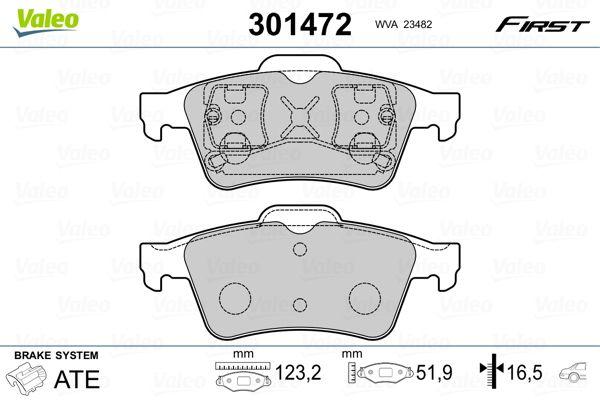 Valeo 9005020 Fte Rear Brake Pad Rear Espace IV Latitude Laguna II Megane II (Ford Connect 02 -) — Brake Pads