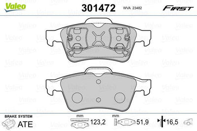 Valeo 9005020 Fte Rear Brake Pad Rear Espace IV Latitude Laguna II Megane II (Ford Connect 02 -) — Brake Pads