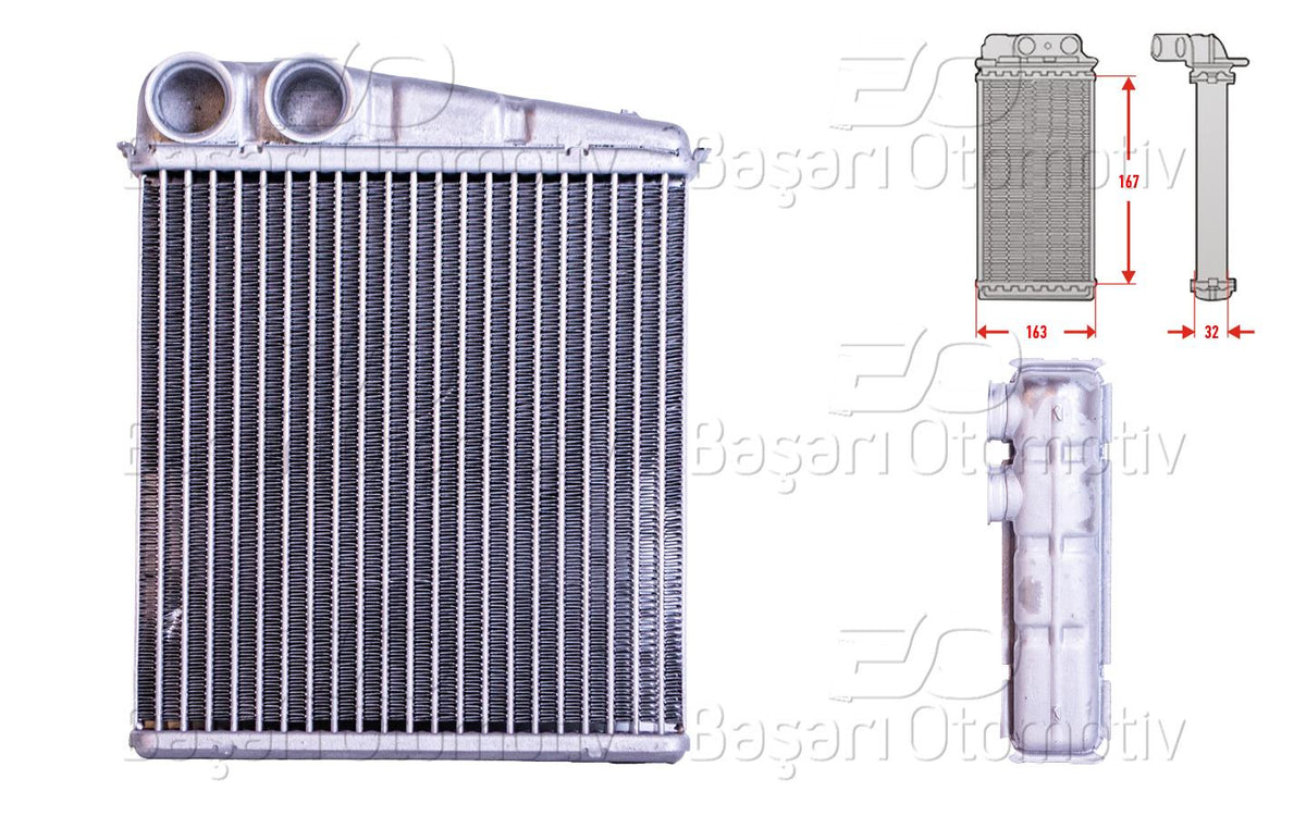 Wisco 3143245-00 Heater Core Brazing 167X171 mm Nissan Mıcro C + C 3 Renault Clio 1.2 16V 1.4 1.5 dCi Modus — Heater & Blower