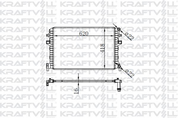 Kraftvoll 08040081 Motor Radiator Golf VII A3 Leon Octavia 1.2 1.4 1.6 13 (620*418*16) Brazing (Mt) — Radiators & Fans