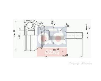 Cifam 607-008 CV Joint Astra.F-Vectra.A 2.0 8V *C20ne*-ABS — Axles, CV Joints & Boots