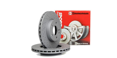 Zimmermann 150.3448.52 Brake Disc Front BMW E70 F15 E71 F16 Drilled — Brake Rotors & Drums