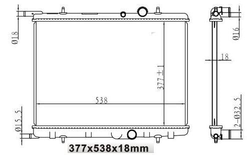 MGA 80147 Su Radiator Brazing (Peugeot: 307 1.4Hdi 1.6 16V 2.0 HDi 2.0 16V Ew10j4) 377×538×18 — Radiators & Fans