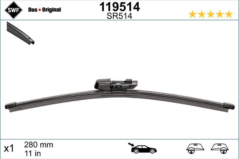 Valeo 119514 Wiper Blade Rear 285mm Golf VI/VII Polo 2009- — Wipers