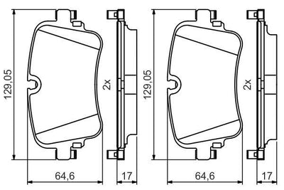 Bosch 0986495426 Brake Pad Rear Audi A8 17 > Q7 15 > Touareg 17 > — Brake Pads
