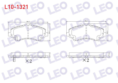 LEO L10-1321 Brake Pad Front with Wear Indicator Fiat Freemont (Jf) 2.0 Mjt 170 Hp 2011-/ Jeep Wrangler III (Jk) — Brake Pads