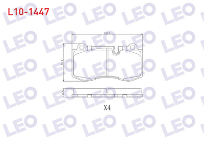 LEO L10-1447 Brake Pad Front Mercedes S Series (W221) S 320 CDI 2005-2013 / Mercedes S Series (W221) S 350 2005 — Brake Pads