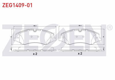 Zegen ZEG1409-01 Brake Pad Front Land Rover Discovery IV (La) 3.0 TD 4X4 2010 — Brake Pads
