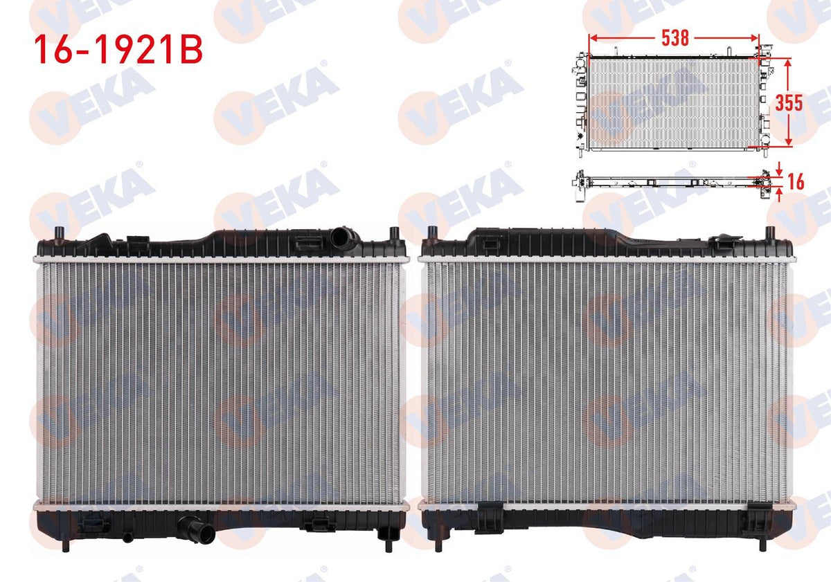 Veka 16-1921B Su Radiator Brazing Ford Fiesta Vıı 1.4 TDCi M-T Ac + /-2012-/ Courier 1.5 TDCi — Radiators & Fans