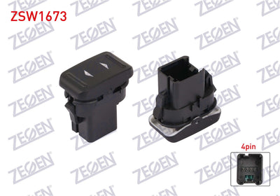 Zegen ZSW1673 Glass Release Switch Single 4 Pin Ford Focus 2008-2011 / C-Max 2007-2011 — Switches & Relays