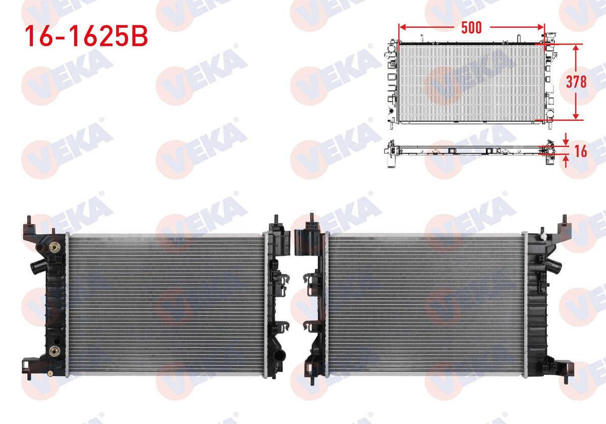 Veka 16-1625B Su Radiator Brazing Chevrolet Aveo (T300) 1.4 A-T 2011 — Radiators & Fans