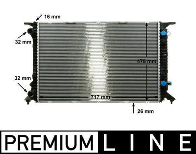 Mahle CR910000P Water Radiator Audi A4 A5 Q5 1.8-2.0 TFSI/TDI Automatic 08> — Radiators & Fans