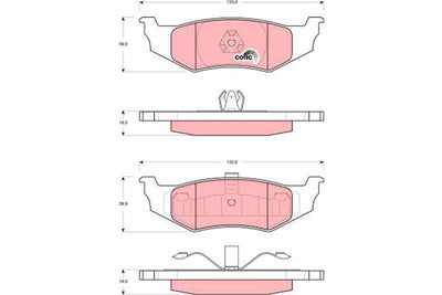 TRW GDB4119 Rear Brake Pad Chrysler Grand Voyager III 300 M 98 > 04 Pt Cruiser Neon — Brake Pads