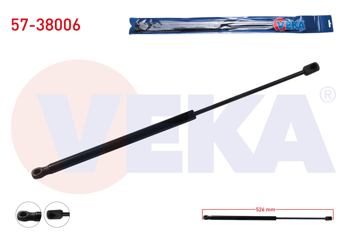 Veka 57-38006 Trunk Gas Strut 526mm / 350N Seat Ibiza IV (6L1) 2002-2009 — Support Rods & Struts