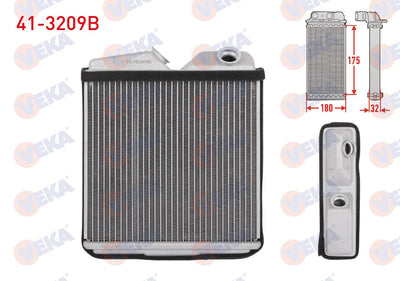 Veka 41-3209B Heater Core Brazing Opel Vectra A 1.6 Chassis Type 1989-1995 — Heater & Blower
