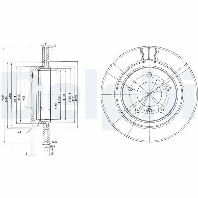 Delphi BG3530C Brake Disc - Ventilated Design for BMW E46 — Brake Rotors & Drums