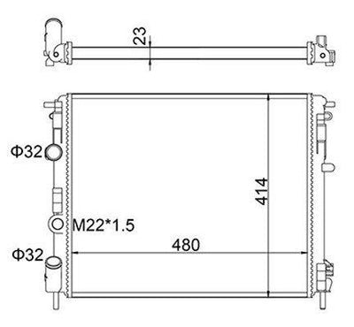 Magneti Marelli 359000300030 Radiator 98-01 Clio.II 1.4i + Ac 03 > Kng-Log 1.5-Ac — Radiators & Fans