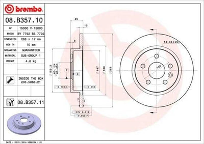 BREMBO Brake Disc 08.B357.10 — Brake Rotors & Drums