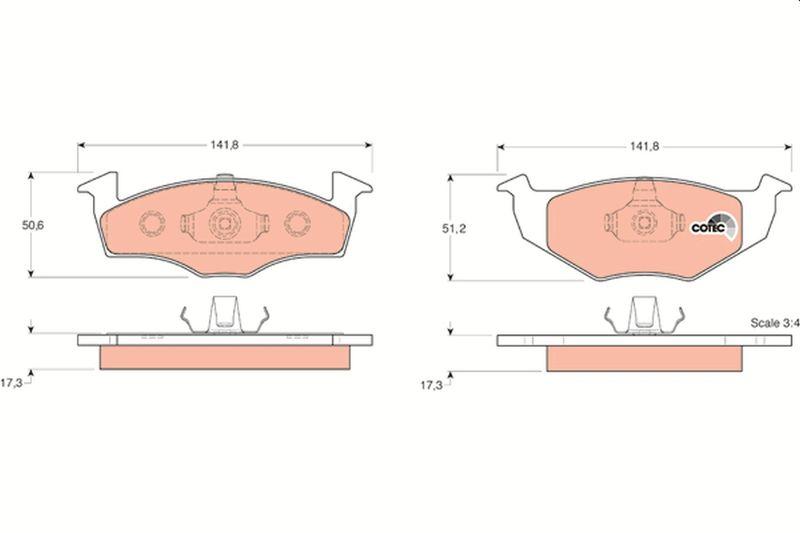 TRW GDB1274 Brake Pad Front Fox Hatchback (5Z1, 5Z3 and 2 more models — Brake Pads