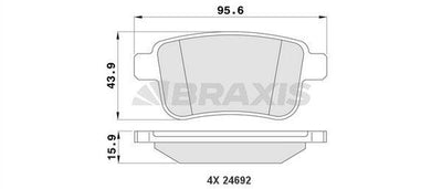 BRAXIS AA0189 Rear Brake Pad Kangoo III Citan 1.2 TCE 1.5 dCi 1.6 08-21 — Brake Pads