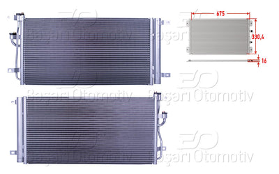 Wisco 2143068-00 A/C Condenser 675X330,4X16 Chevrolet Captiva. Antara 2.0D Lt. Ltz 12-15 163Hp Z20 — Condensers & Evaporators