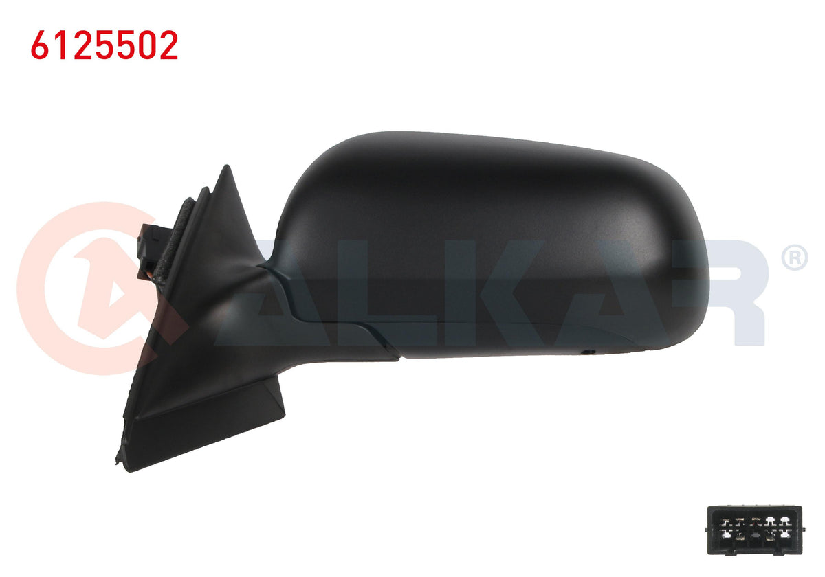Alkar 6125502 Outer Rear View Mirror Left Electric Heated Primed Blue Camlı Large Type 5 Pin Audi A4 (8D2 — Mirrors
