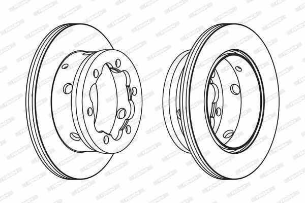 FERODO FCR191A Rear Brake Disc for Sprinter 901 / 902 / 903 - Vented Design — Brake Rotors & Drums