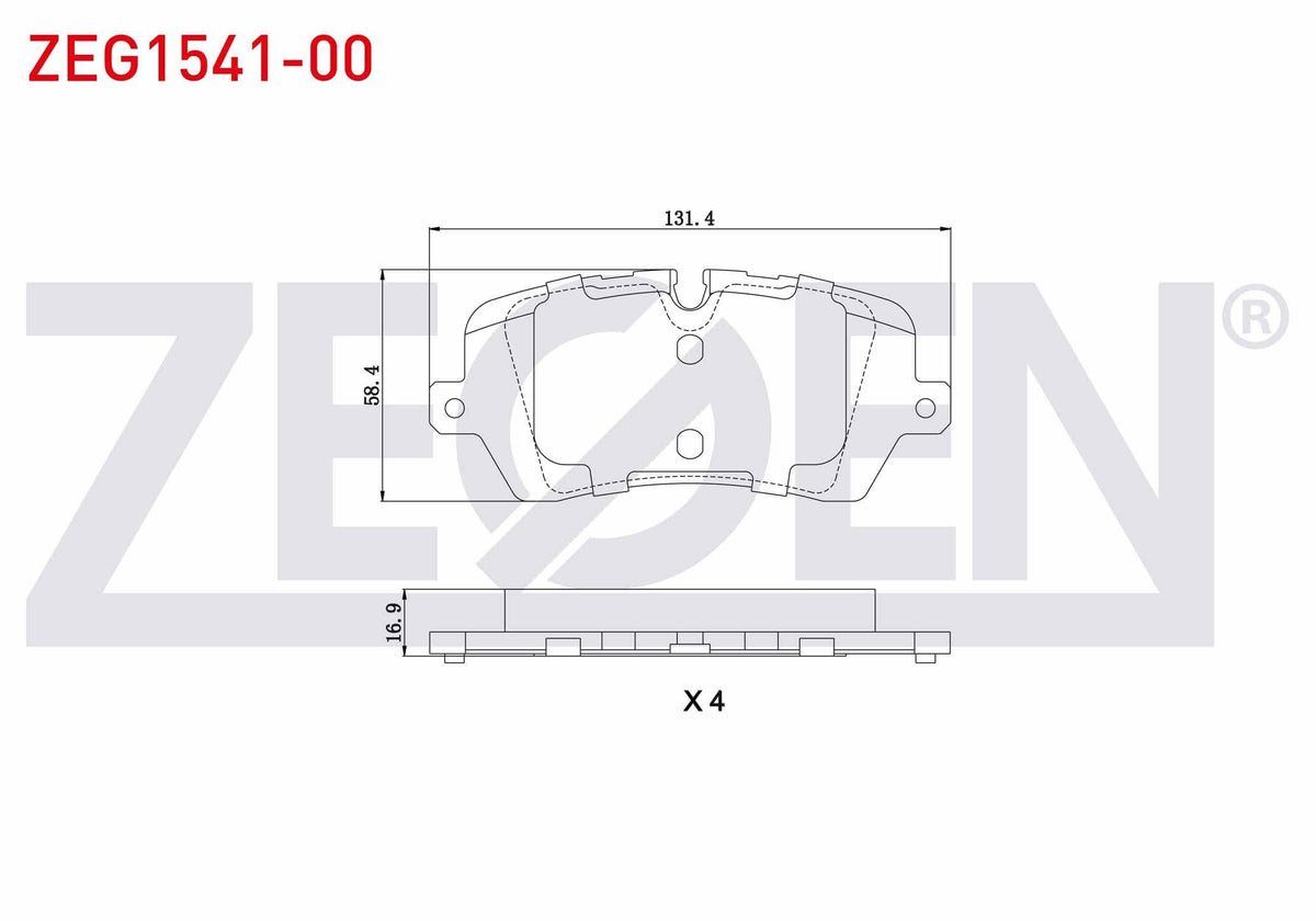 Zegen ZEG1541-00 Brake Pad Rear Land Rover Range Rover IV (Lg) 3.0 TD 4X4 2012-/ 4.4 TD V8 4X4 2012-/ 5.0 V8 4X4 — Brake Pads