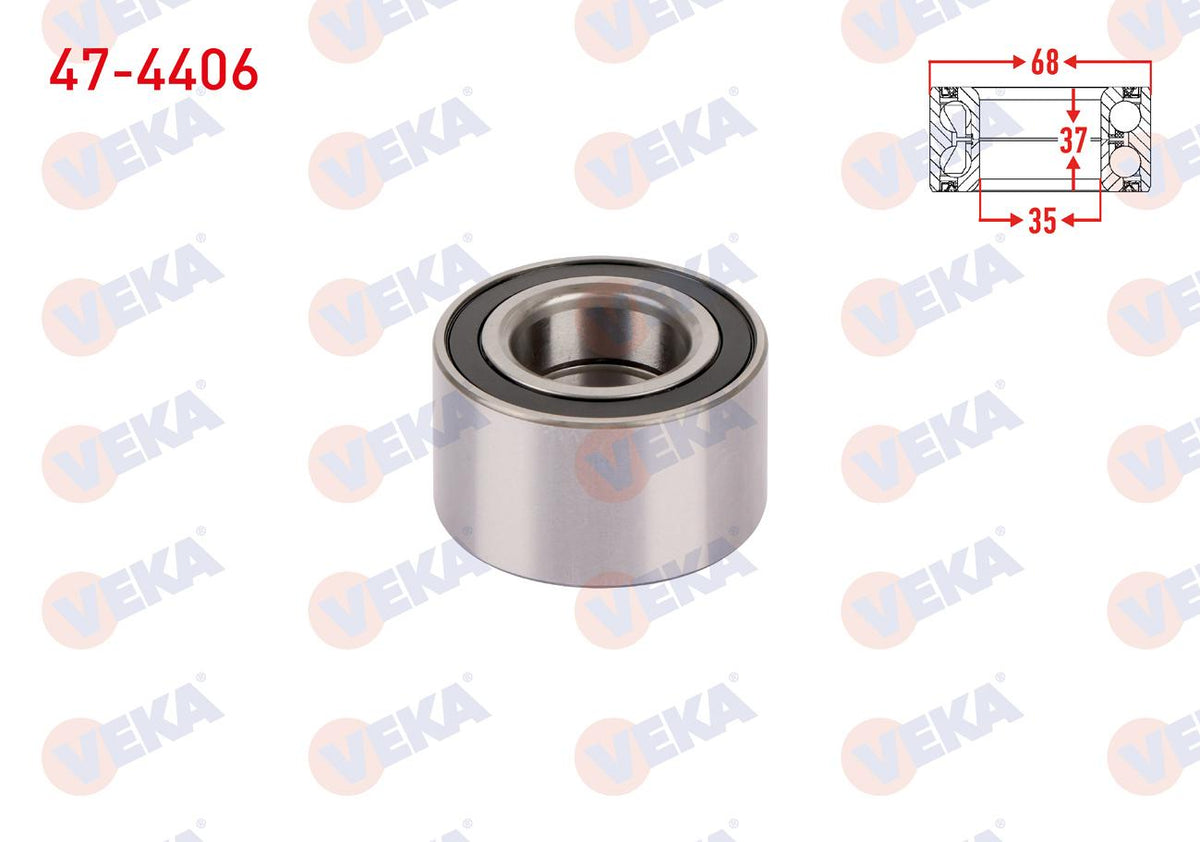 Veka 47-4406 Front Wheel Bearing Left-Right 35X68x37 Albea 1.2-1.4 2003-2007 / Palio 1.2i-1.4i 1996-2005 / C — Wheel Bearings