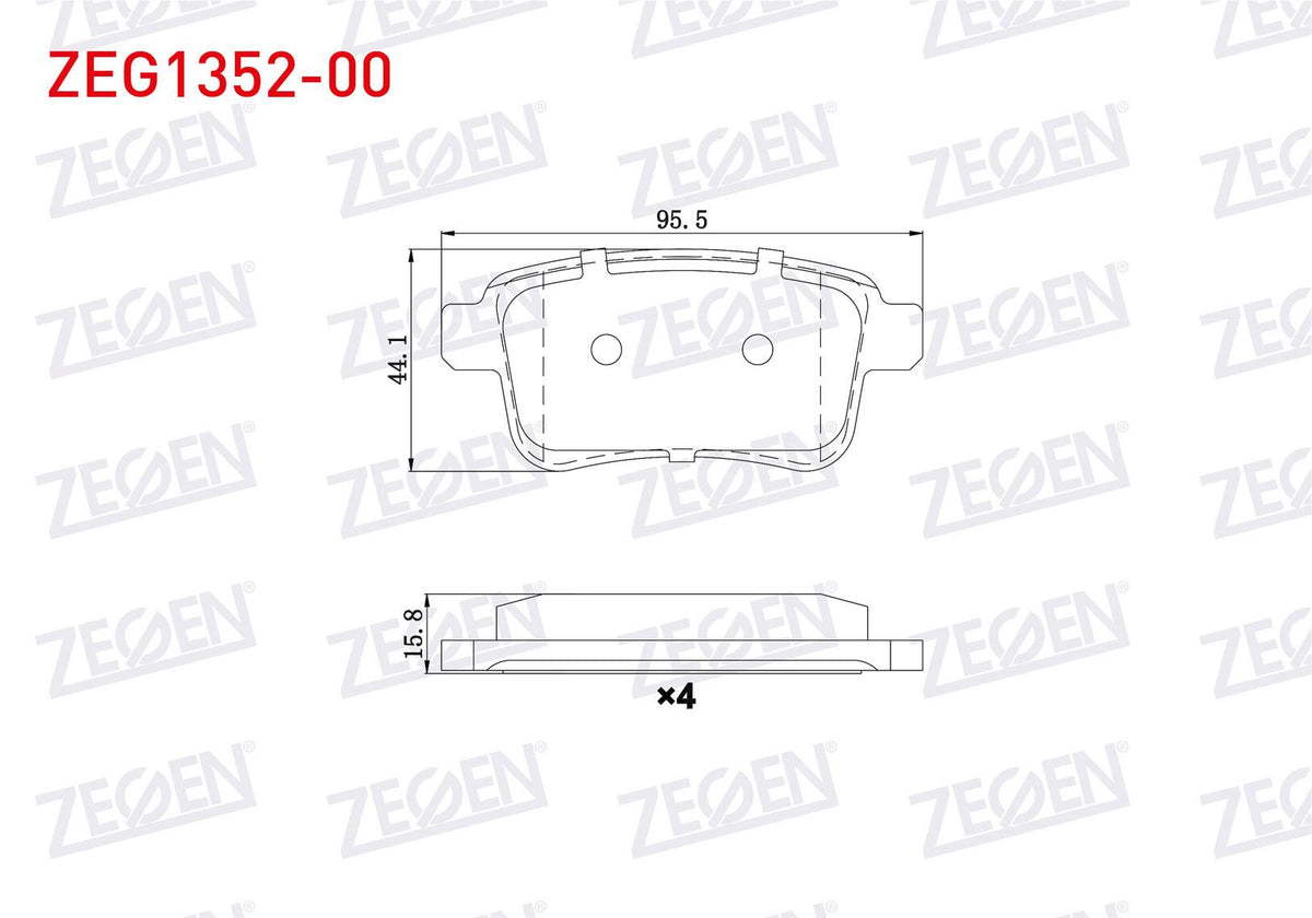 Zegen ZEG1352-00 Brake Pad Rear Renault Kangoo (Kw0 / 1) 1.5 dCi 2008
