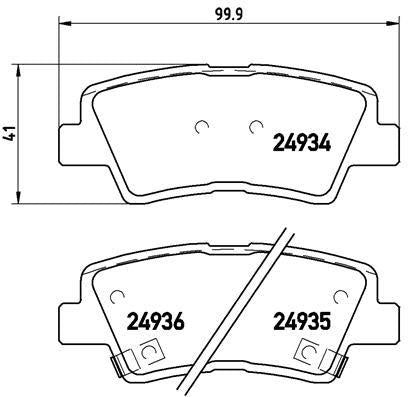 Brembo P30047 Brake Pad Rear Accent Blue 11- Bayon 21- Elantra 11- i20 15- i30 11- I40 11- Tucson 08-10 2015- So — Brake Pads
