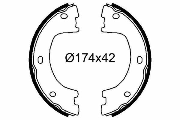 VALEO 564258 Rear Brake Shoes - Dual Wheel Set for Sprinter 906 (2006-2016) & Crafter (2006-2016) — Brake Cables & Hardware