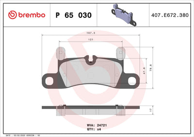 Brembo P65030 Rear Brake Pad-(VW Touareg 10-18 Porsche Cayenne 10 -) Low-Met — Brake Pads
