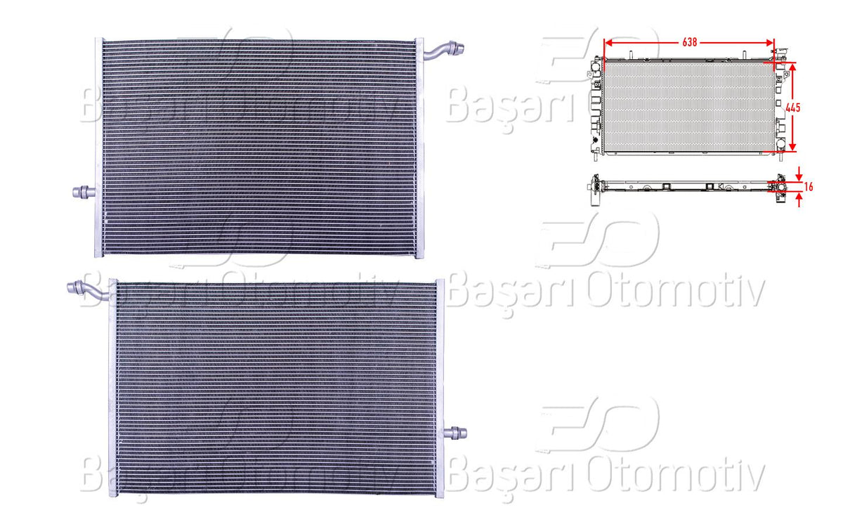 Wisco 3113936-00 Auxiliary Cooler Brazing Mt-At 638X445x16 Mercedes-Benz C Series C160 C200 13 >