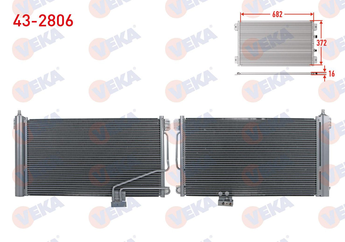 Veka 43-2806 A/C Condenser Mercedes C Series (W203) C 180 2000-2006 — Condensers & Evaporators