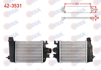 Veka 42-3531 Turbo Radiator (Intercooler) Renault Clio V 1.3 TCE 2020 — Radiators & Fans