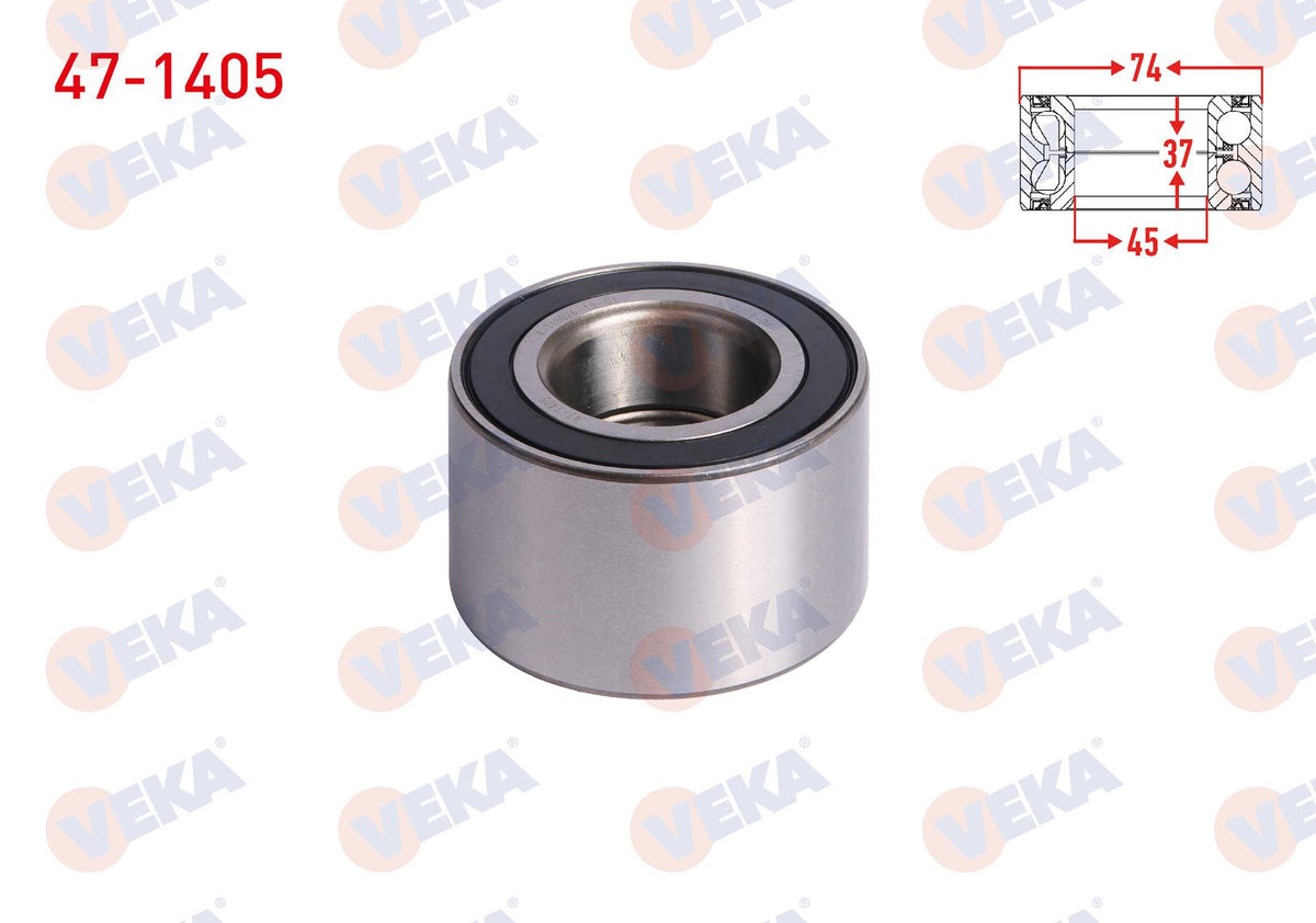 Veka 47-1405 Rear Wheel Bearing Left-Right 37X74x45 BMW 5 Series (E28) 520-518 1980-1987