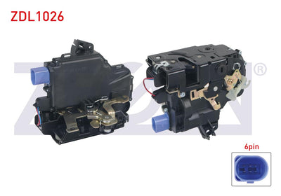 Zegen ZDL1026 Door Lock Left Rear 6 Pin Volkswagen Polo 2002-2009 / Skoda Fabia 1999-2007 / Seat I — Handles, Locks & Latches