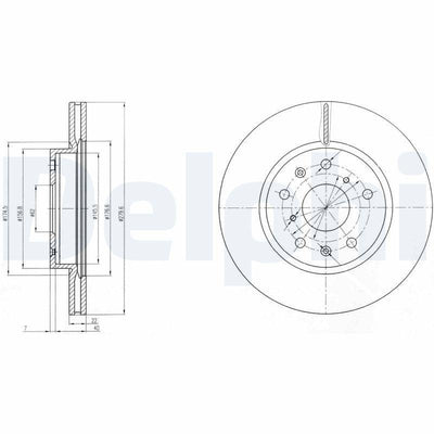 Delphi Disc for 07-Suzuki Sx4 - Ventilated Brake Disc — Brake Rotors & Drums