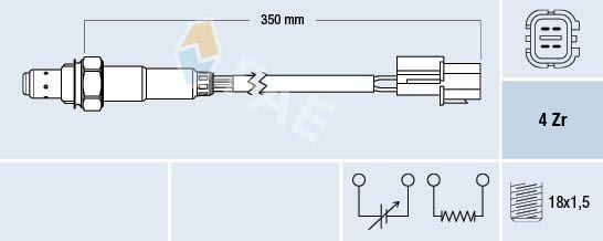 FAE 77343 Oxygen Sensor Chevrolet Aveo/Kalos 1.2 — Oxygen & Air-Fuel