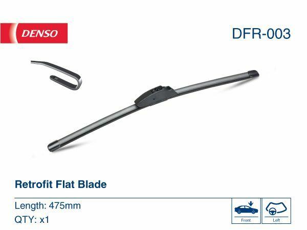 DENSO DFR-003 Wiper Blade - 475mm Universal Fit for Ford Fiesta, Focus, Opel Vectra — Wipers