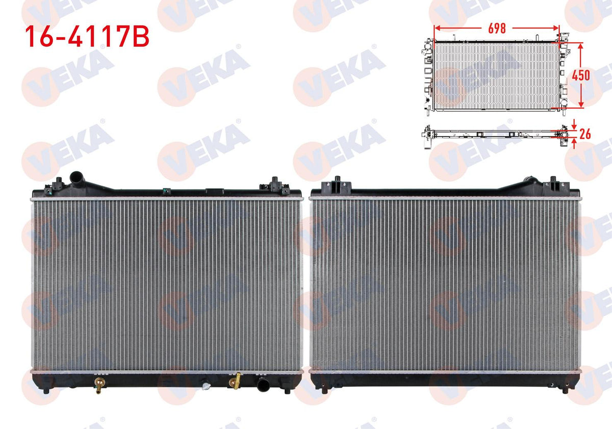 Veka 16-4117B Su Radiator Brazing Suzuki Grand Vitara II (Jt) 1.6 Vvt-I 4X4 A-T 2005 — Radiators & Fans